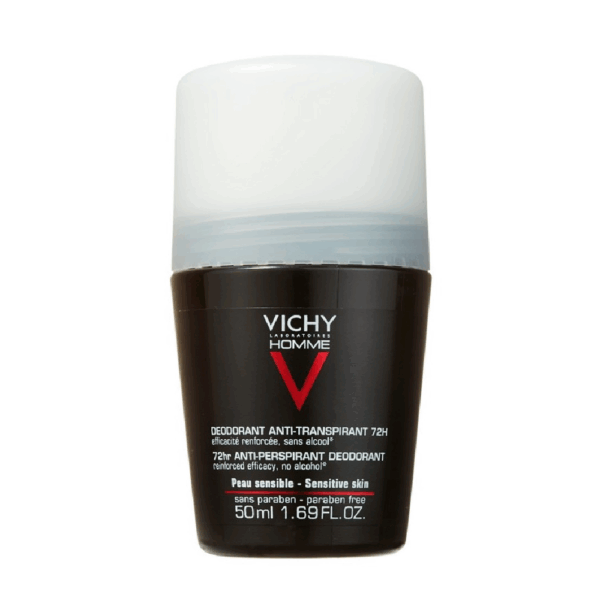 Vichy Deodorant Anti-Perspirant Roll On For Men 72hr 50 ml